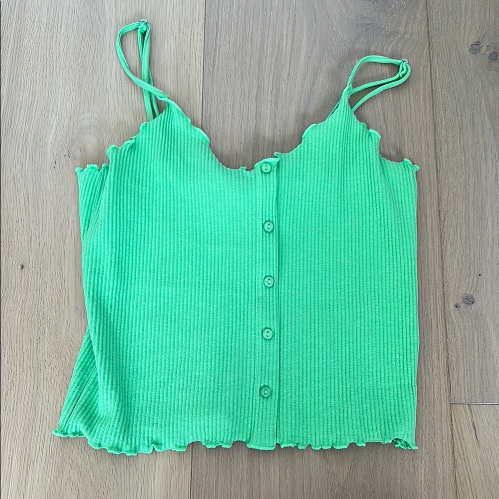 Vibrant Green Button-Up Camisole